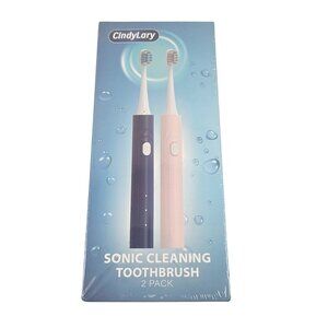 CindyLary Sonic Cleaning Toothbrush 2 Pack  IPX7 Waterproof 50 Days Battery